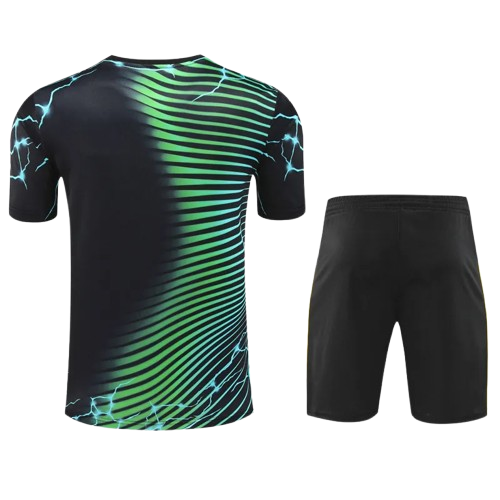24-25 Real Madrid Black Green Training Short Suit