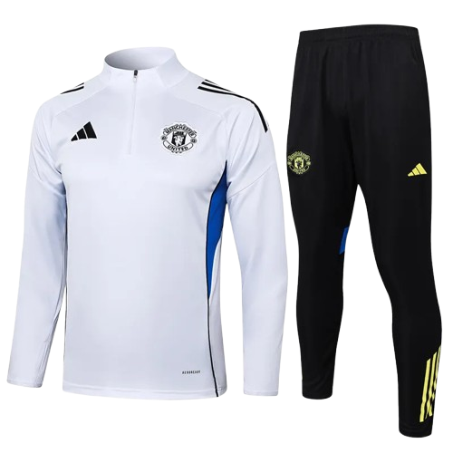 25-26 Man Utd White Half Pull Tracksuit