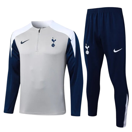25-26 Tottenham Light Gray Half Pull Tracksuit