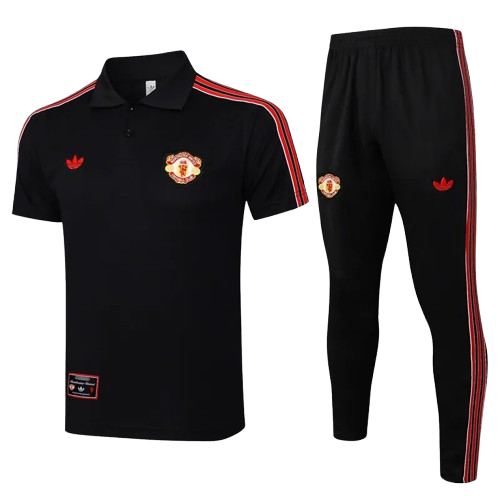 25-26 Man Utd Black Polo Tracksuit